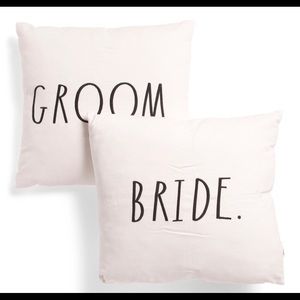 Rae Dunn groom bride pillow set